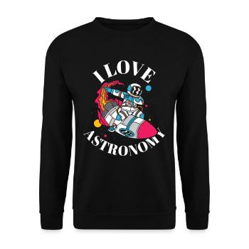 J’adore l’astronomie Astronaute spatial - Sweat-shirt Unisexe - noir - Devant - Alina (178cm) & Michal (187cm)