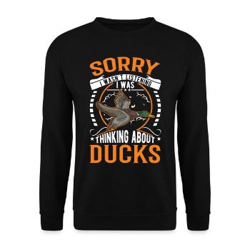 Duck Gift Duck Duck Breeder - Unisex Sweatshirt - black - Front - Alina (178cm) & Michal (187cm)