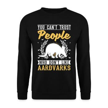 Aardvark Cadeau Aardvark - Sweat-shirt Unisexe - noir - Devant - Alina (178cm) & Michal (187cm)