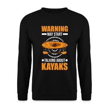 Warnung Kayak Kajakfahrer Paddelsport Kanu - Unisex Pullover - Schwarz - Vorne - Alina (178cm) & Michal (187cm)