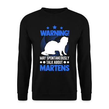 Warning Marder Mink Badger Pine Marten - Unisex Sweatshirt - black - Front - Alina (178cm) & Michal (187cm)