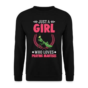 Praying mantis Girl Mantis Mantis - Unisex Sweatshirt - black - Front - Alina (178cm) & Michal (187cm)