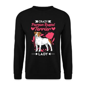 Crazy Parson Russel Terrier lady - Unisex Sweatshirt - black - Front - Alina (178cm) & Michal (187cm)