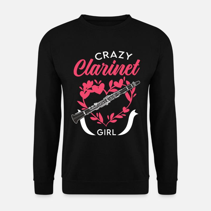 Clarinet Girl Klarinetten Mädchen Klarinettist - Unisex Pullover - Schwarz