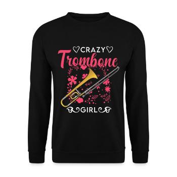 Crazy Trombone Girl Trombones Girl - Sweat-shirt Unisexe - noir - Devant - Alina (178cm) & Michal (187cm)