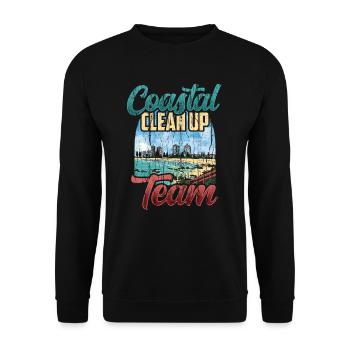 Nettoyage de la plage Équipe de nettoyage côtier de la plage - Sweat-shirt Unisexe - noir - Devant - Alina (178cm) & Michal (187cm)