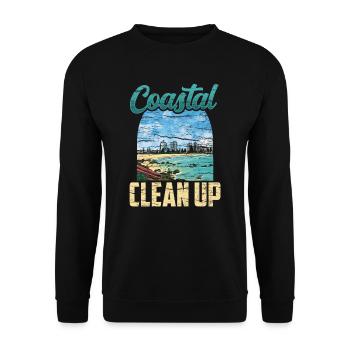 Coastal Cleanup Beach Clean Up Beach - Unisex Sweatshirt - black - Front - Alina (178cm) & Michal (187cm)