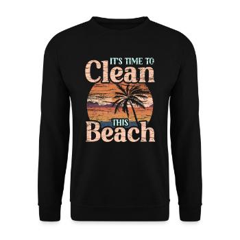 Il est temps de nettoyer cette plage Plages - Sweat-shirt Unisexe - noir - Devant - Alina (178cm) & Michal (187cm)