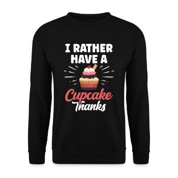 Ich Hätte Lieber Einen Cupcake Danke Cupcakes Süß - Unisex Pullover - Schwarz - Vorne - Alina (178cm) & Michal (187cm)
