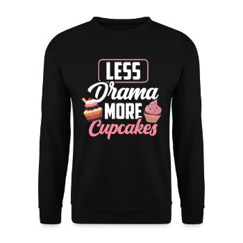 Moins de drame Plus de cupcakes amoureux cupcake sucré - Sweat-shirt Unisexe - noir - Devant - Alina (178cm) & Michal (187cm)
