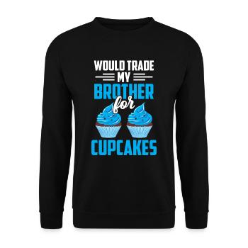 J’échangerais mon frère contre des cupcakes sucrés - Sweat-shirt Unisexe - noir - Devant - Alina (178cm) & Michal (187cm)