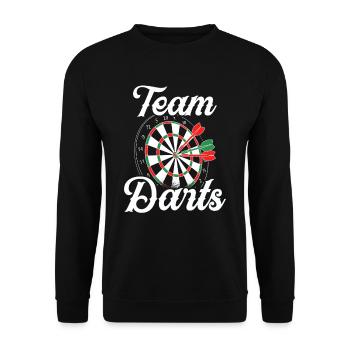 Team Darts Darts Team Darts Club - Unisex Sweatshirt - black - Front - Alina (178cm) & Michal (187cm)