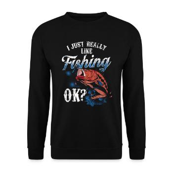 I just like fishing very much fishing fisherman fishing - Unisex Sweatshirt - black - Front - Alina (178cm) & Michal (187cm)