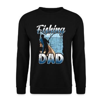 Fishing Papa Fishing Fisherman Angler Angel - Unisex Sweatshirt - black - Front - Alina (178cm) & Michal (187cm)