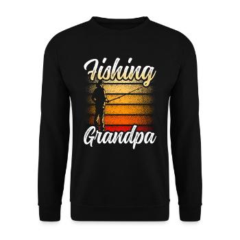 Fishing Grandpa Fishing Angler Fisherman Fishing - Unisex Sweatshirt - black - Front - Alina (178cm) & Michal (187cm)
