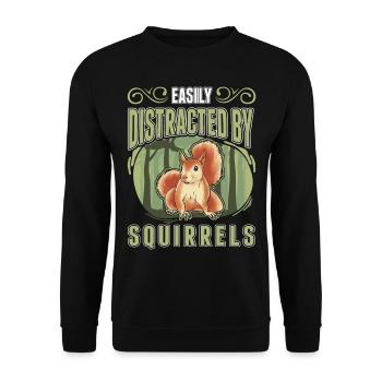 Facilement distrait par les écureuils Eichhörnchen - Sweat-shirt Unisexe - noir - Devant - Alina (178cm) & Michal (187cm)