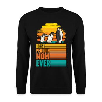 Best Penguin Mom Ever Pinguin Mama - Unisex Pullover - Schwarz - Vorne - Alina (178cm) & Michal (187cm)