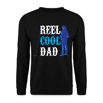 Reel Cool Papa Fishing Fisherman Fishing Angler - Unisex Sweatshirt - black - Front - Alina (178cm) & Michal (187cm)
