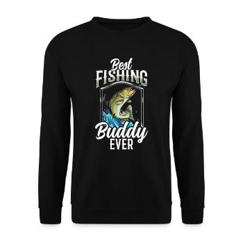 Bester Angelkumpel Angelfreund Fischen Angeln - Unisex Pullover - Schwarz - Vorne - Alina (178cm) & Michal (187cm)