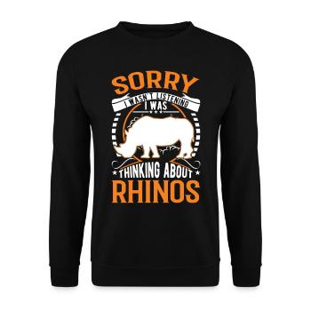 Rhinocéros Cadeau Rhino Rhinocéros - Sweat-shirt Unisexe - noir - Devant - Alina (178cm) & Michal (187cm)