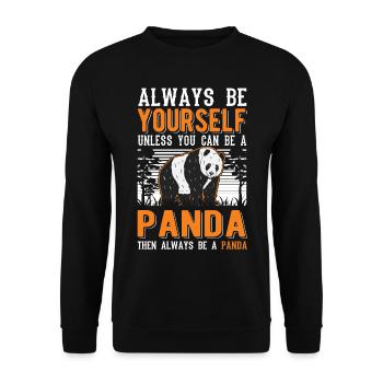 Always be yourself Panda - Unisex Sweatshirt - black - Front - Alina (178cm) & Michal (187cm)