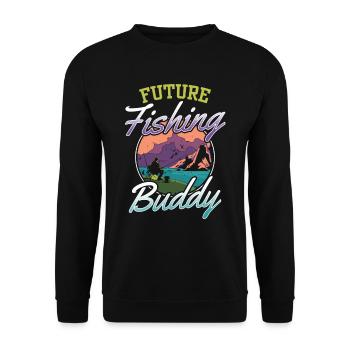 Future fishing buddy angler fishing friend fishing - Unisex Sweatshirt - black - Front - Alina (178cm) & Michal (187cm)