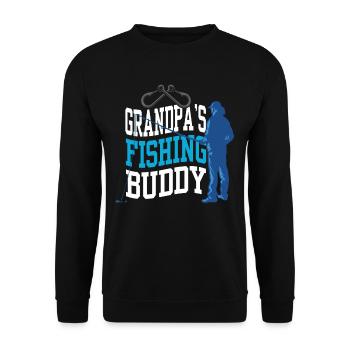 Grandfather's fishing buddy fishing fishing friend fishing - Unisex Sweatshirt - black - Front - Alina (178cm) & Michal (187cm)