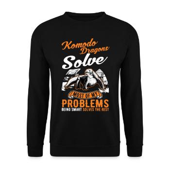 Komodo dragon Komodo dragon monitor Komodo dragon Komodo dragon - Unisex Sweatshirt - black - Front - Alina (178cm) & Michal (187cm)