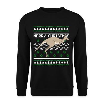 Ugly Christmas Sweater Christmas Turtle - Unisex Sweatshirt - black - Front - Alina (178cm) & Michal (187cm)