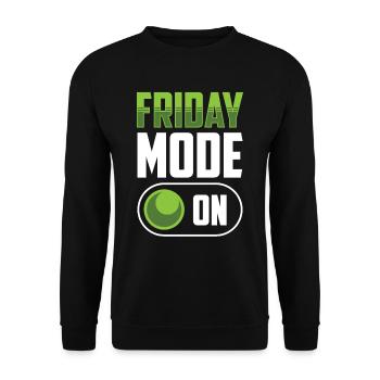 Friday Mode A Finally Friday Sarcastic - Unisex Sweatshirt - black - Front - Alina (178cm) & Michal (187cm)