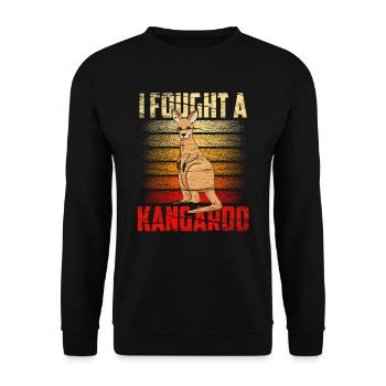 Je me suis battu avec un kangourou animal kangourou kangourou - Sweat-shirt Unisexe - noir - Devant - Alina (178cm) & Michal (187cm)