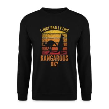 I just like kangaroos very much kangaroo animal - Unisex Sweatshirt - black - Front - Alina (178cm) & Michal (187cm)