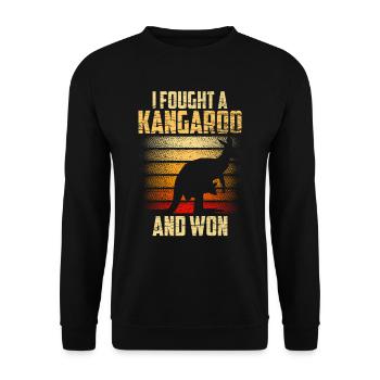 I fought with a kangaroo and won kangaroos - Unisex Sweatshirt - black - Front - Alina (178cm) & Michal (187cm)