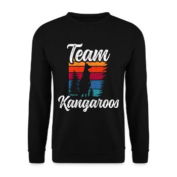 Team Kangaroos Australia Kangaroo Animal Lovers - Unisex Sweatshirt - black - Front - Alina (178cm) & Michal (187cm)
