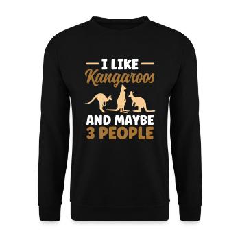 I like kangaroos and maybe 3 people animal - Unisex Sweatshirt - black - Front - Alina (178cm) & Michal (187cm)