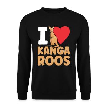 I love kangaroos lover kangaroo animal - Unisex Sweatshirt - black - Front - Alina (178cm) & Michal (187cm)