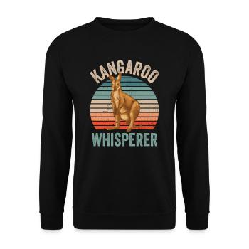 Kangaroo Whisperer Animal Kangaroo Kangaroo - Unisex Sweatshirt - black - Front - Alina (178cm) & Michal (187cm)