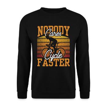 Niemand Kümmert Es Fahr Schneller Fahhrad Team - Unisex Pullover - Schwarz - Vorne - Alina (178cm) & Michal (187cm)