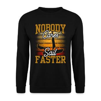 Personne ne s’en soucie de naviguer plus vite Interessiert es Niemand - Sweat-shirt Unisexe - noir - Devant - Alina (178cm) & Michal (187cm)