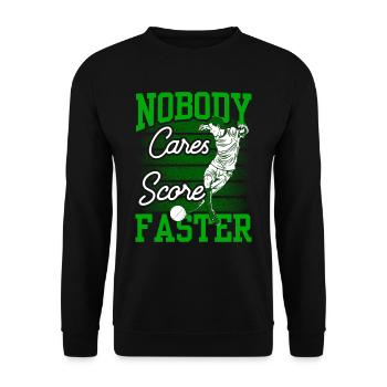 Niemand Kümmert Es Schieß Tore Schneller Fußball - Unisex Pullover - Schwarz - Vorne - Alina (178cm) & Michal (187cm)