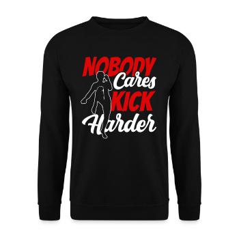 Niemand Interessiert Es Kick Härter Kickboxen Team - Unisex Pullover - Schwarz - Vorne - Alina (178cm) & Michal (187cm)