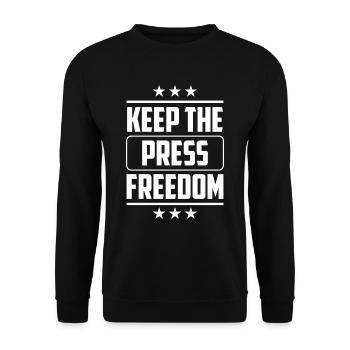 Preserving freedom of the press Journalist Press Law - Unisex Sweatshirt - black - Front - Alina (178cm) & Michal (187cm)