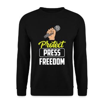 Protège la liberté de la presse Droit de la presse Journaliste - Sweat-shirt Unisexe - noir - Devant - Alina (178cm) & Michal (187cm)