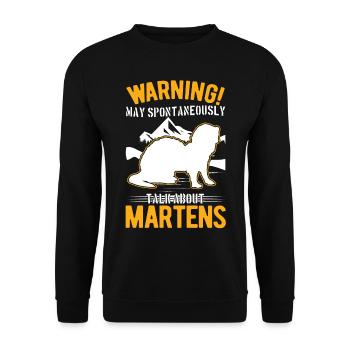 Avertissement : Martres, Visons, Blaireaux, Martres des pins - Sweat-shirt Unisexe - noir - Devant - Alina (178cm) & Michal (187cm)