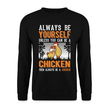 Chickens Chicken Farming Chicken Farmer - Unisex Sweatshirt - black - Front - Alina (178cm) & Michal (187cm)