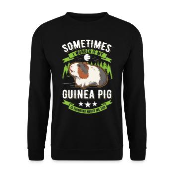 Guinea Pig Gift Guinea Pig - Unisex Sweatshirt - black - Front - Alina (178cm) & Michal (187cm)