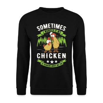 Poulets Élevage de poulets Éleveur de poulets - Sweat-shirt Unisexe - noir - Devant - Alina (178cm) & Michal (187cm)