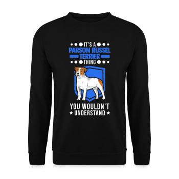 Parson Russell Terrier Ding - Unisex Sweatshirt - black - Front - Alina (178cm) & Michal (187cm)