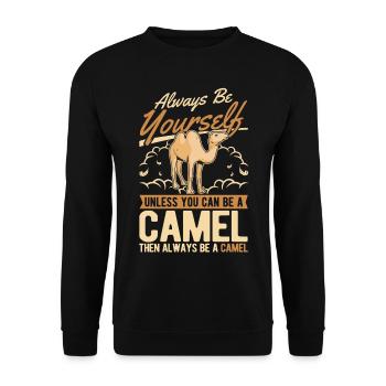 Always be yourself Camel Big Camel Camel - Unisex Sweatshirt - black - Front - Alina (178cm) & Michal (187cm)
