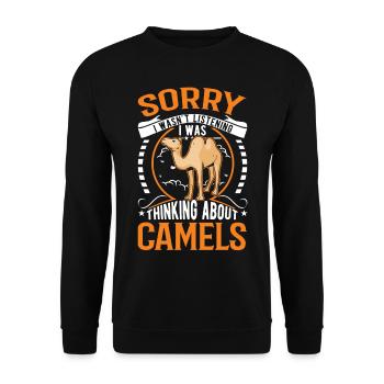 Kamel Dromedar Ägypten Geschenk Großkamel - Unisex Pullover - Schwarz - Vorne - Alina (178cm) & Michal (187cm)